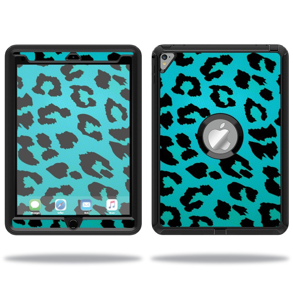 MightySkins Skin Compatible with OtterBox Defender Apple iPad Pro 9.7 Case wrap Cover Sticker Skins Teal Leopard