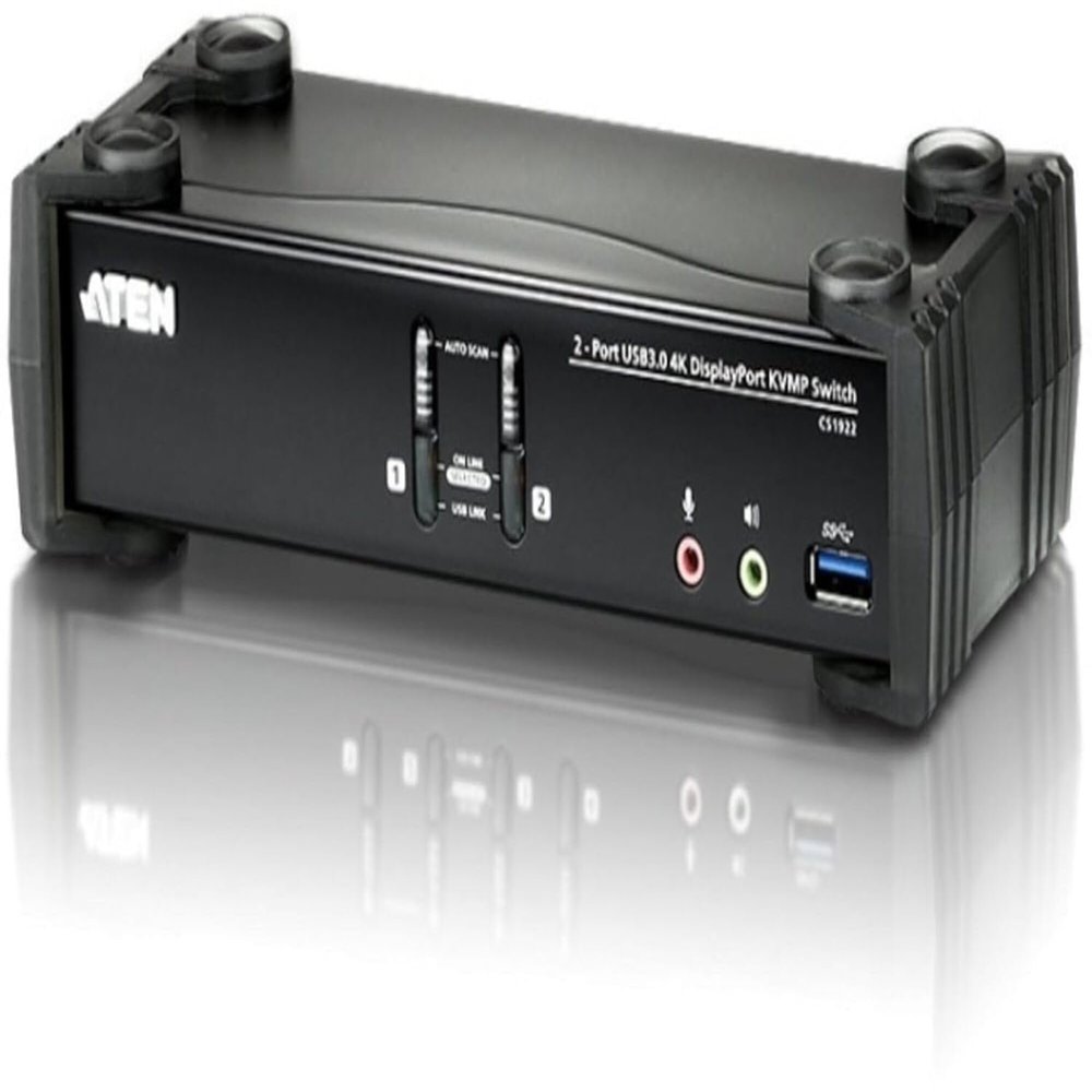 ATEN CS1922 2-Port USB 3.0 4K DisplayPort KVMP Switch (Cables Included) MST DP++ HDMI DVI via DP to HDMI/DVI, DP++ Adapter