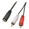 Lindy 0.25m AV Adapter Cable - 3.5mm Female to 2 x RCA Male view 1