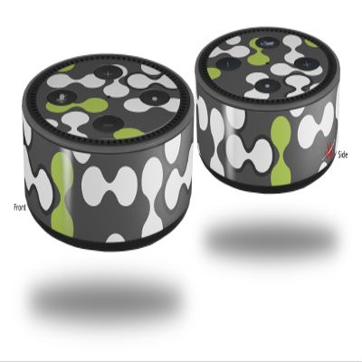 Skin Wrap Decal Set 2 Pack for Amazon Echo Dot 2 - Locknodes 04 Sage Green (2nd Generation ONLY - Echo NOT Included)