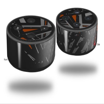 Skin Wrap Decal Set 2 Pack for Amazon Echo Dot 2 - Baja 0023 Orange Burnt (2nd Generation ONLY - Echo NOT Included)