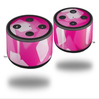 Skin Wrap Decal Set 2 Pack for Amazon Echo Dot 2 - Bokeh Squared Hot Pink (2nd Generation ONLY - Echo NOT Included)