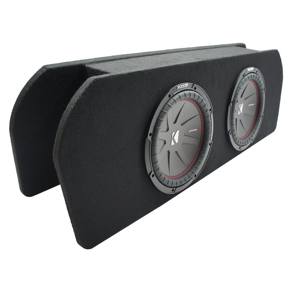 American Sound Connection - Compatible with 2015-2023 Ford Mustang Coupe Kicker CompR CWR10 Dual 10" Custom Sub Box 2 Ohm