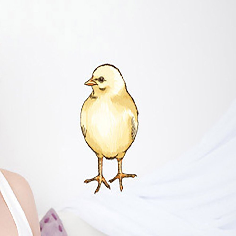 Baby Chick Wall Decals Stickers Uscolor003, Yellow, 15 Inches