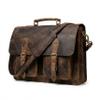 16 Inch Retro Buffalo Hunter Leather Laptop Messenger Bag Office Briefcase Crossbody Travel Bag For Men And Women College Bag Office Laptop Bag view 1