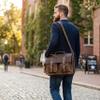 16 Inch Retro Buffalo Hunter Leather Laptop Messenger Bag Office Briefcase Crossbody Travel Bag For Men And Women College Bag Office Laptop Bag view 2