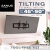 SANUS Tilting TV Wall Mount for 46" - 90 TVs or 150lbs - Premium Tilt Mount w/Universal Fit - Smooth 5.7" Extension Allows for Cable Management - Includes Hardware & Drill Template for Easy Install view 2