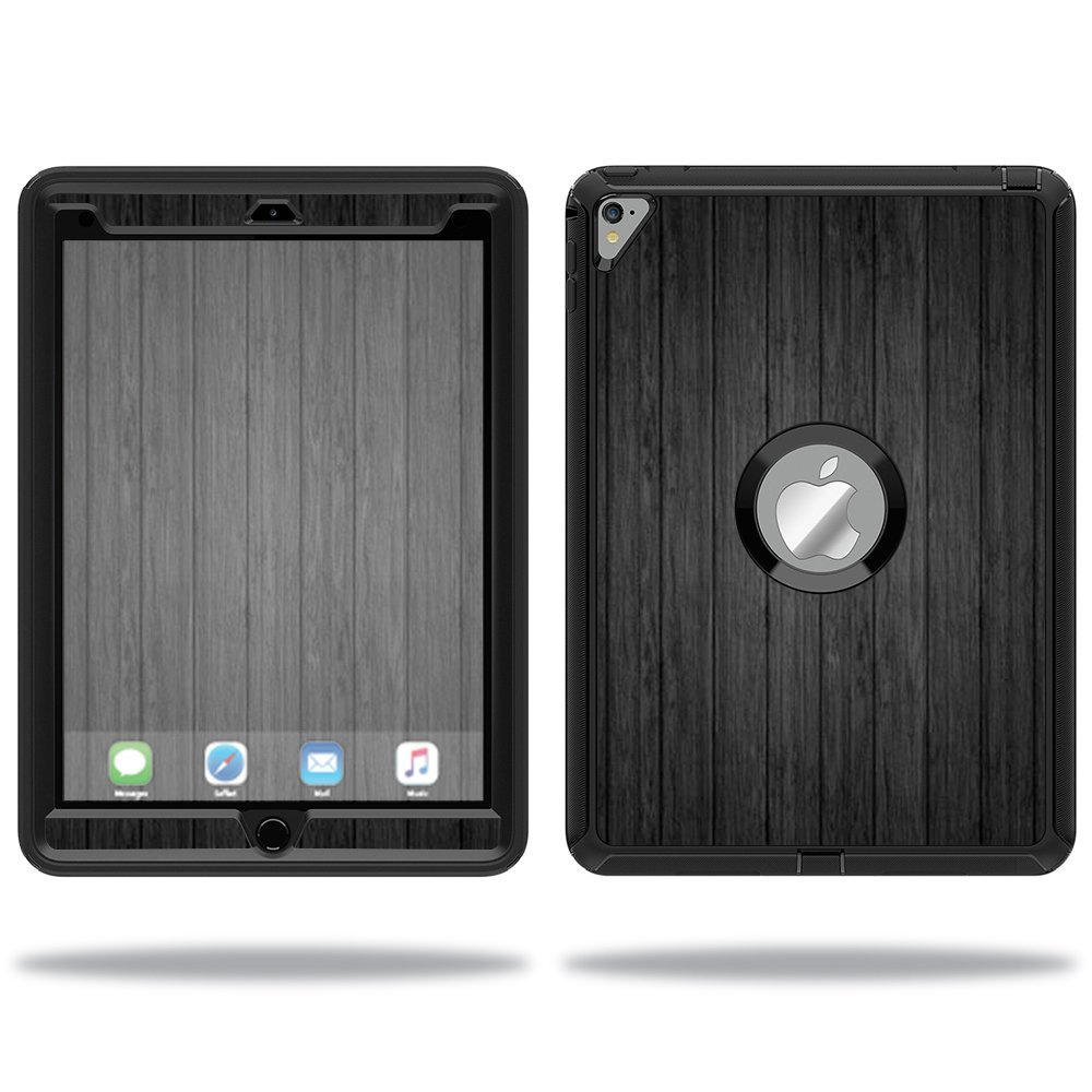 MightySkins Skin Compatible with OtterBox Defender Apple iPad Pro 9.7 Case wrap Cover Sticker Skins Black Wood