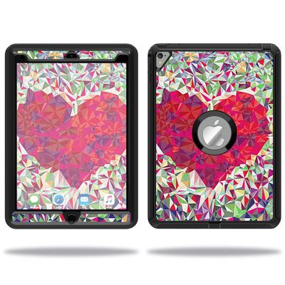 MightySkins Skin Compatible with OtterBox Defender Apple iPad Pro 9.7 Case wrap Cover Sticker Skins Stained Heart