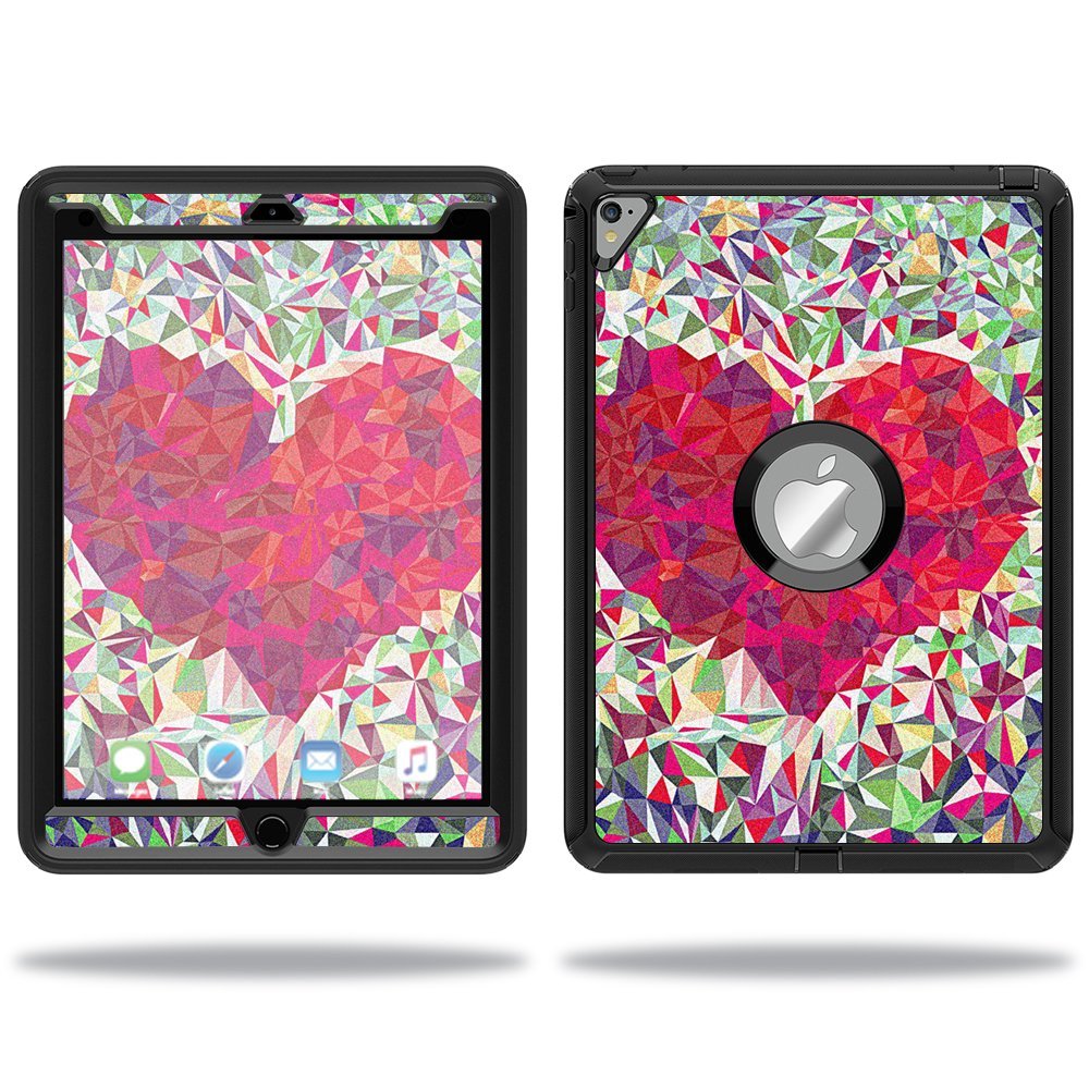MightySkins Skin Compatible with OtterBox Defender Apple iPad Pro 9.7 Case wrap Cover Sticker Skins Stained Heart