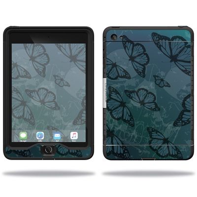 MightySkins Skin Compatible with Lifeproof Apple iPad Mini 4 Case nuud Case wrap Cover Sticker Skins Dark Butterfly