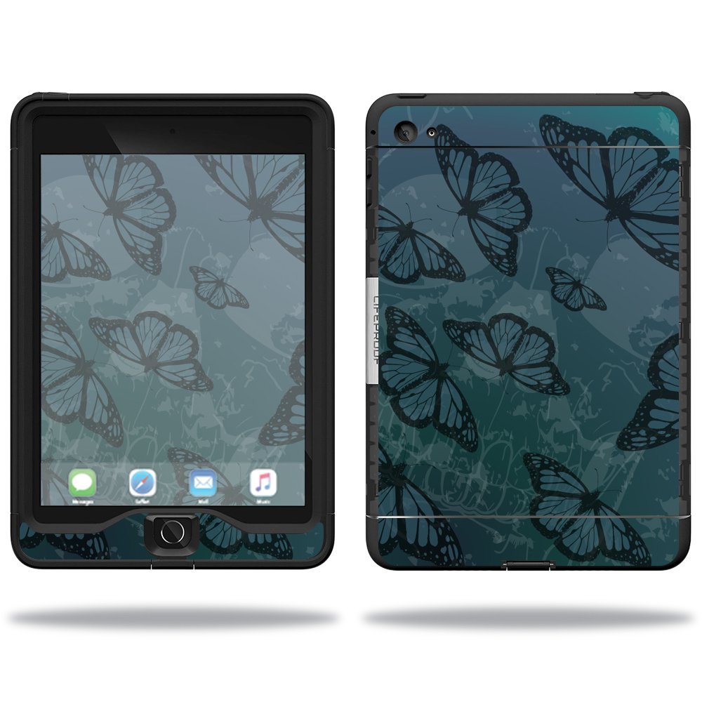 MightySkins Skin Compatible with Lifeproof Apple iPad Mini 4 Case nuud Case wrap Cover Sticker Skins Dark Butterfly