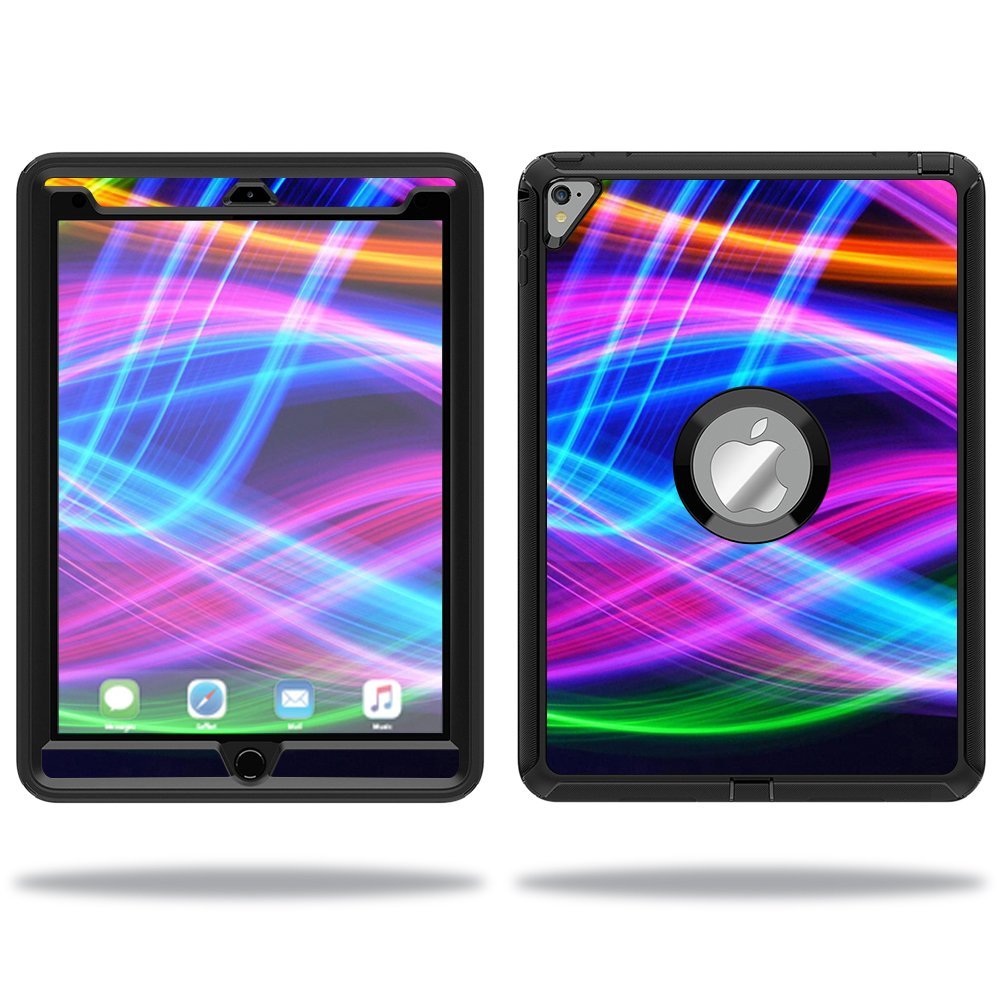 MightySkins Skin Compatible with OtterBox Defender Apple iPad Pro 9.7 Case wrap Cover Sticker Skins Light Waves