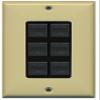 RiteAV Decorative 1 Gang 6 Port Cat5e Ethernet Wall Plate - Ivory/Black view 1