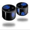 Skin Wrap Decal Set 2 Pack for Amazon Echo Dot 2 - Lots of Dots Blue on Black (2nd Generation ONLY - Echo NOT Included) view 1
