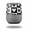 Hearts and Stars Black and White - Decal Style Skin Wrap fits Google Home Original (Google Home NOT Included) view 1