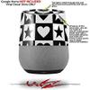 Hearts and Stars Black and White - Decal Style Skin Wrap fits Google Home Original (Google Home NOT Included) view 2