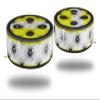 Skin Wrap Decal Set 2 Pack for Amazon Echo Dot 2 - Kearas Daisies Stripe Yellow (2nd Generation ONLY - Echo NOT Included) view 1