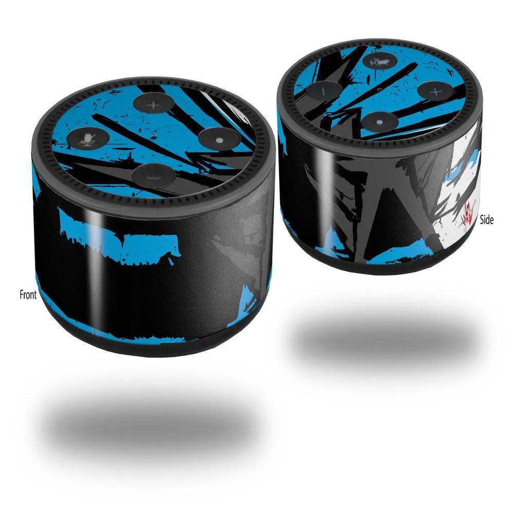 Skin Wrap Decal Set 2 Pack for Amazon Echo Dot 2 - Baja 0040 Blue Medium (2nd Generation ONLY - Echo NOT Included)