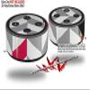 Skin Wrap Decal Set 2 Pack for Amazon Echo Dot 2 - Chevrons Gray and Raspberry (2nd Generation ONLY - Echo NOT Included) view 2