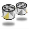 Skin Wrap Decal Set 2 Pack for Amazon Echo Dot 2 - Chevrons Gray and Yellow (2nd Generation ONLY - Echo NOT Included) view 1