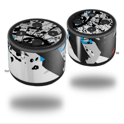 Skin Wrap Decal Set 2 Pack for Amazon Echo Dot 2 - Baja 0018 Blue Medium (2nd Generation ONLY - Echo NOT INCLUDED)