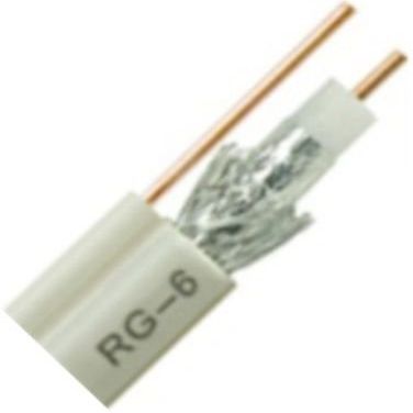 1000ft WHITE Coax RG-6 Cable w/Ground Messenger 3Ghz 75 Ohm 18AWG UL ETL CM SATELLITE TV & INTERNET CABLE