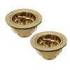Westbrass Wing Nut Style Large Kitchen Sink Basket Strainer, 2 Pack, Polished Brass, D2135-01 view 1