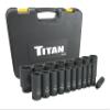 Titan 42319 19-Piece 1/2" Drive SAE Deep Impact Socket Set view 1