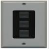 RiteAV Decorative 1 Gang 3 Port Cat5e Ethernet Wall Plate - Gray/Black view 1