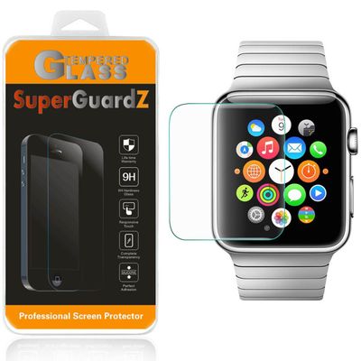 [2-Pack] for Apple Watch 38 mm (1st Generation) - SuperGuardZ Tempered Glass Screen Protector, 9H, 0.3mm, 2.5D Round Edge, Anti-Scratch, Anti-Bubble, Shatterproof