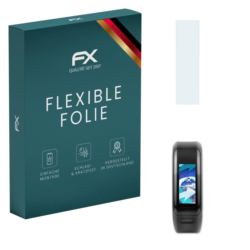 atFoliX Screen Protector compatible with Garmin Vivosmart HR Protector Film, ultra clear and flexible FX Screen Protection Film (3X)