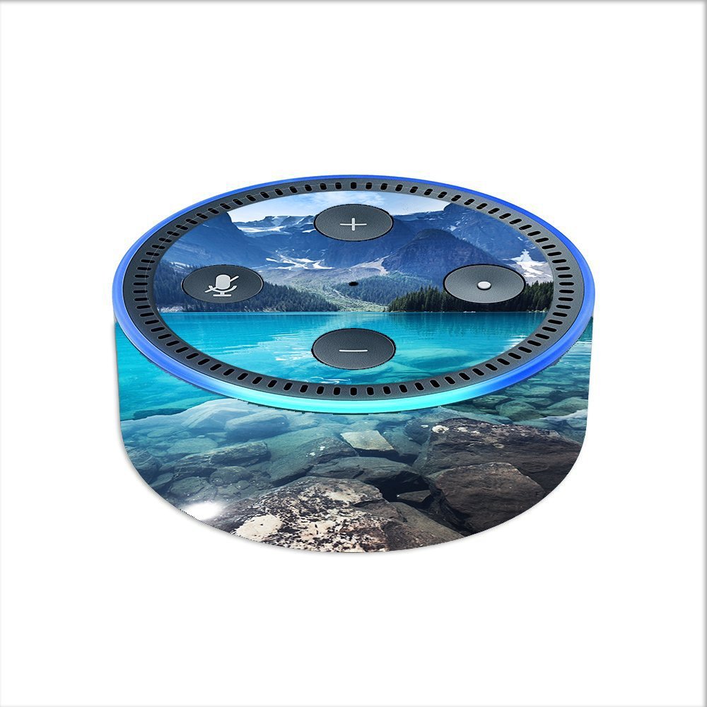 Skin Decal Vinyl Wrap for Amazon Echo Dot 2 (2nd Generation) / Mountain Lake, Clear Water