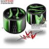 Skin Wrap Decal Set 2 Pack for Amazon Echo Dot 2 - Metal Flames Green (2nd Generation ONLY - Echo NOT Included) view 2