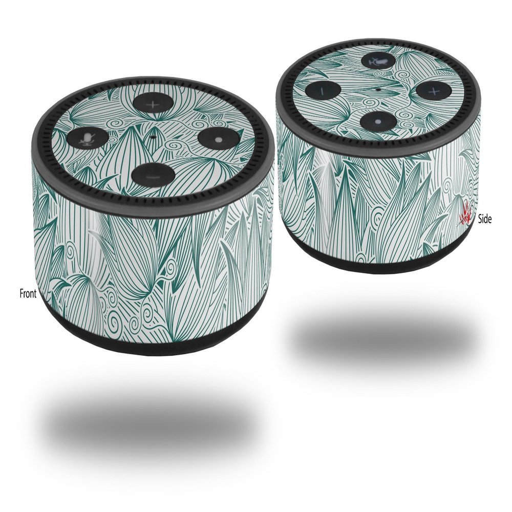 Skin Wrap Decal Set 2 Pack for Amazon Echo Dot 2 - Flowers Pattern 09 (2nd Generation ONLY - Echo NOT Included)