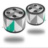 Skin Wrap Decal Set 2 Pack for Amazon Echo Dot 2 - Chevrons Gray and Turquoise (2nd Generation ONLY - Echo NOT Included) view 1
