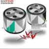 Skin Wrap Decal Set 2 Pack for Amazon Echo Dot 2 - Chevrons Gray and Turquoise (2nd Generation ONLY - Echo NOT Included) view 2