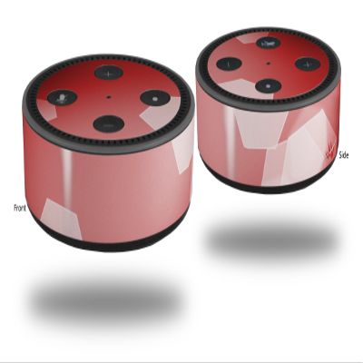 Skin Wrap Decal Set 2 Pack for Amazon Echo Dot 2 - Bokeh Hex Red (2nd Generation ONLY - Echo NOT Included)