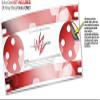 Skin Wrap Decal Set 2 Pack for Amazon Echo Dot 2 - Bokeh Hex Red (2nd Generation ONLY - Echo NOT Included) view 3