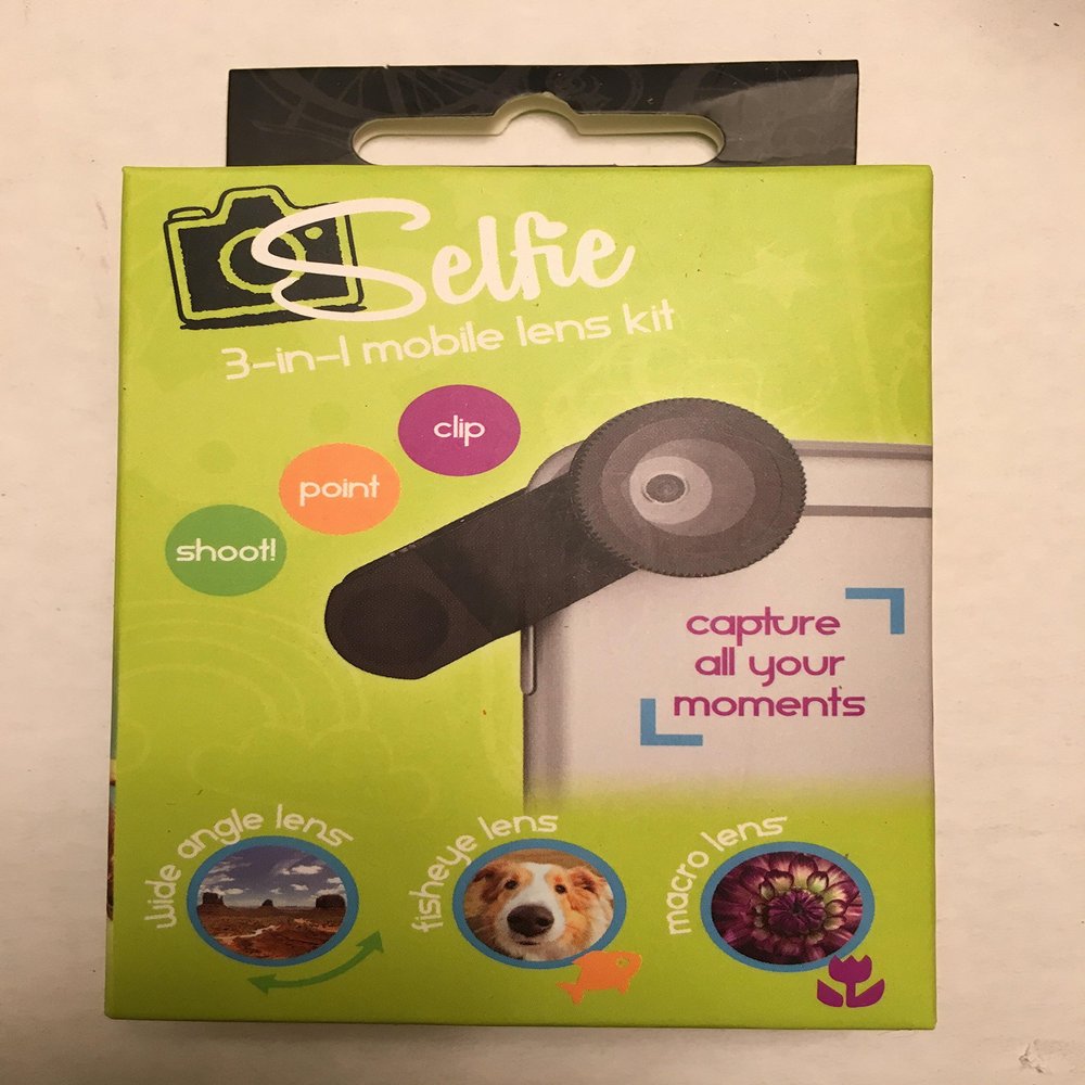Selfie 3-in-1 Mobile Lens Kit Black Choose Your Perfect Effect with Interchangeable & Easy to Use Lenses