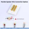 Cable Matters Speaker Wire Wall Plate, Gold Plated Speaker Wall Plate with Banana Plug Binding Post for 4 Speakers, White view 3