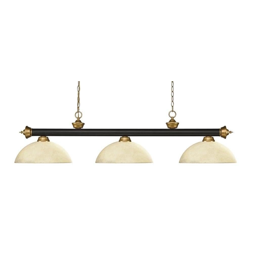 Riviera - 3 Light Island/Billiard in Craftsman Style - 16 Inches Wide by 16 Inches High