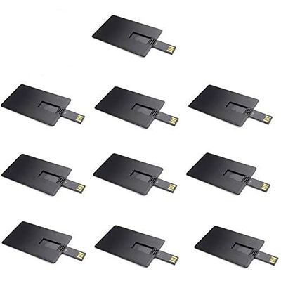 10 Pcs Business Credit 2.0 USB Flash Drives Memory Stick (32GB, Black)