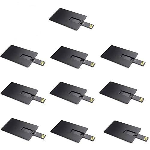10 Pcs Business Credit 2.0 USB Flash Drives Memory Stick (32GB, Black)