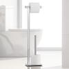 Torre & Tagus 29" Chrome Free Standing Toilet Paper Holder Stand with Storage for 3 Extra Rolls, Polished Chrome Toilet Paper Holder Free Standing Pedestal with Heavy Base, Corrosion Resistant Steel view 2