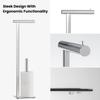 Torre & Tagus 29" Chrome Free Standing Toilet Paper Holder Stand with Storage for 3 Extra Rolls, Polished Chrome Toilet Paper Holder Free Standing Pedestal with Heavy Base, Corrosion Resistant Steel view 3