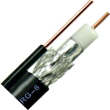 1000ft Coax RG-6 Cable w/Ground Messenger 3Ghz 75 Ohm 18AWG UL ETL CM SATELLITE TV & INTERNET CABLE