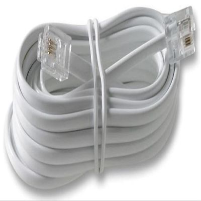 PRO SIGNAL - RJ11 Male to Male Broadband/ADSL Modem Lead, 3m White