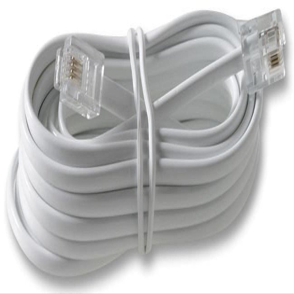 PRO SIGNAL - RJ11 Male to Male Broadband/ADSL Modem Lead, 3m White