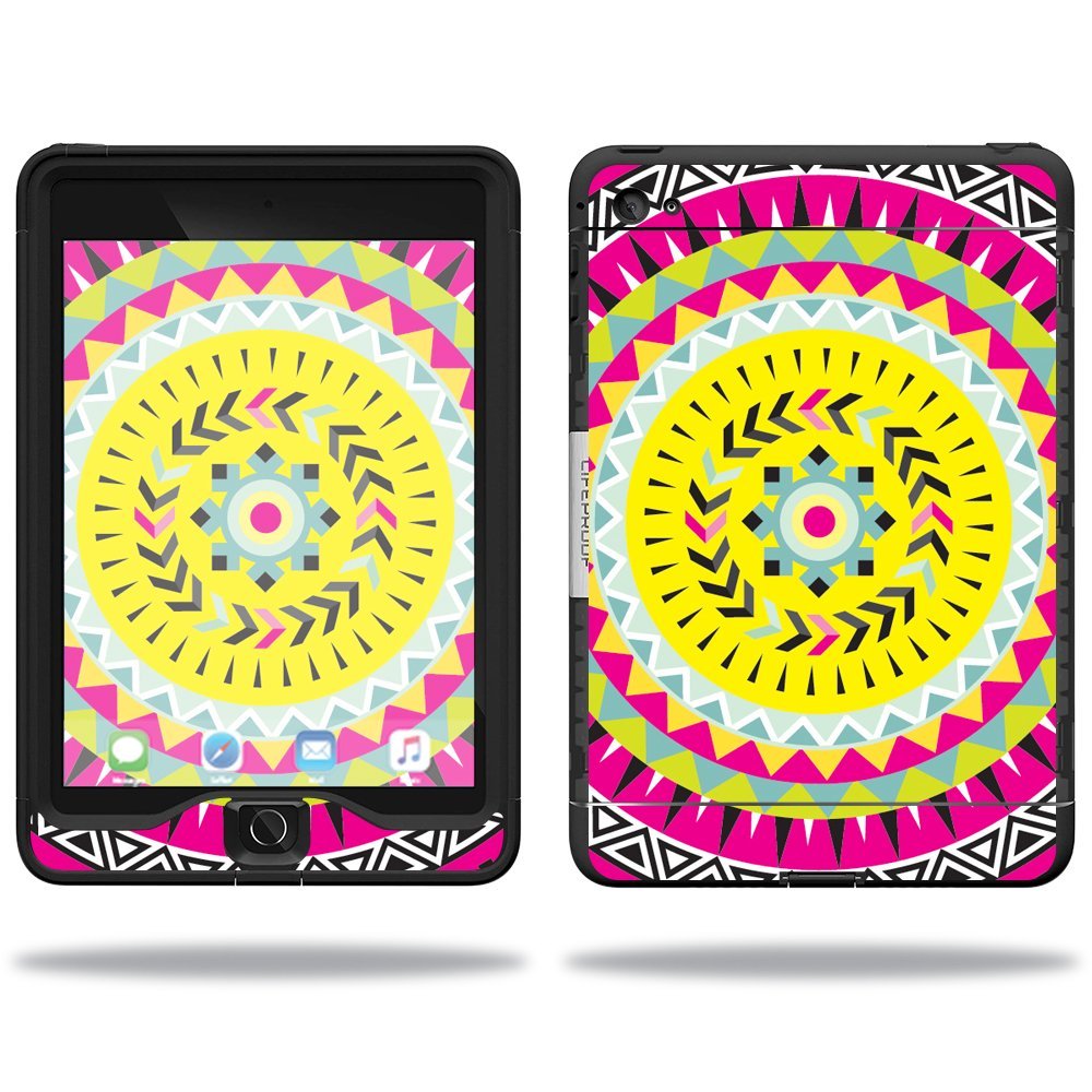 MightySkins Skin Compatible with Lifeproof Apple iPad Mini 4 Case nuud Case wrap Cover Sticker Skins Pink Aztec